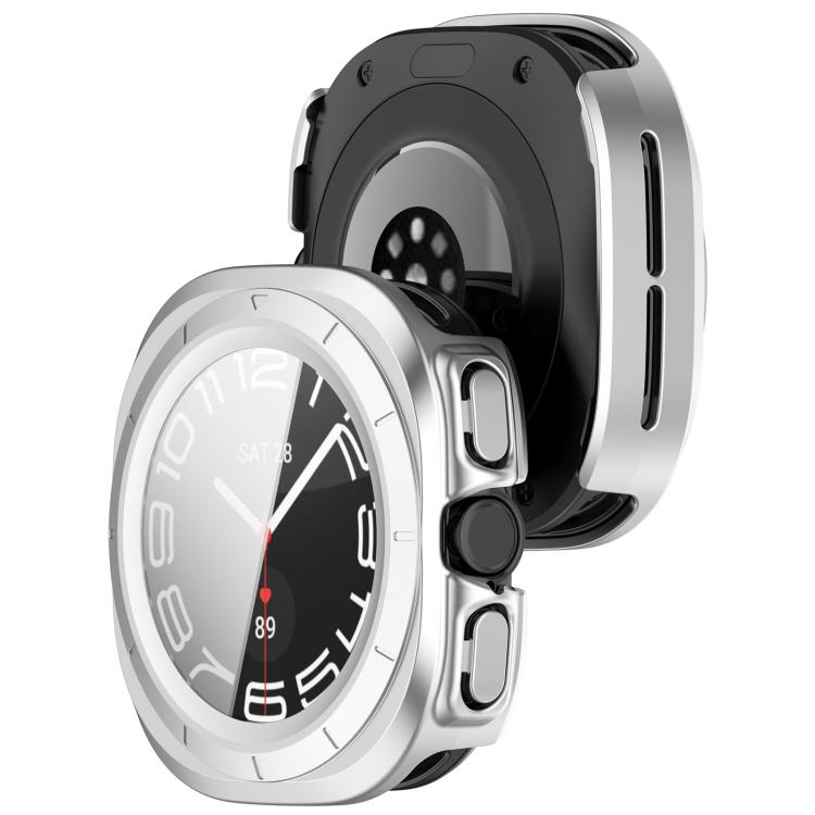 For Samsung Galaxy Watch Ultra 47mm / Ultra 2025 Tempered Film Integrated Waterproof PC Watch Protective Cover(Silver) - Watch Cases by buy2fix | Online Shopping UK | buy2fix
