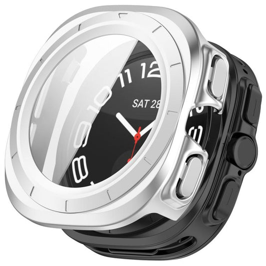 For Samsung Galaxy Watch Ultra 47mm / Ultra 2025 Tempered Film Integrated Waterproof PC Watch Protective Cover(Silver) - Watch Cases by buy2fix | Online Shopping UK | buy2fix