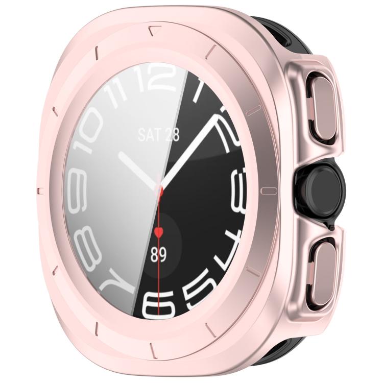 For Samsung Galaxy Watch Ultra 47mm / Ultra 2025 Tempered Film Integrated Waterproof PC Watch Protective Cover(Rose Gold) - Watch Cases by buy2fix | Online Shopping UK | buy2fix