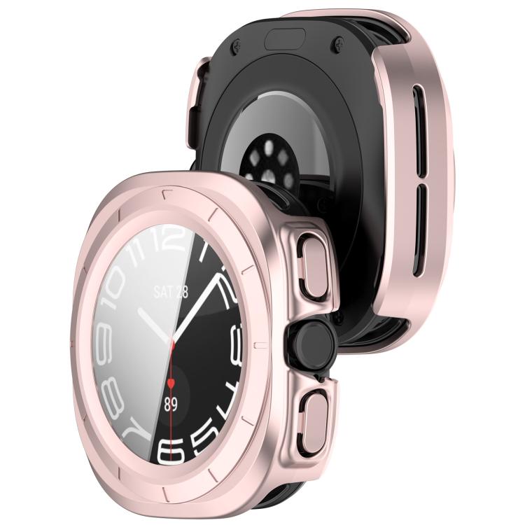 For Samsung Galaxy Watch Ultra 47mm / Ultra 2025 Tempered Film Integrated Waterproof PC Watch Protective Cover(Rose Gold) - Watch Cases by buy2fix | Online Shopping UK | buy2fix