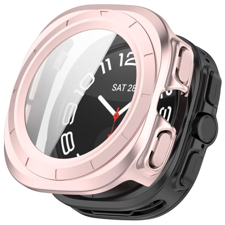 For Samsung Galaxy Watch Ultra 47mm / Ultra 2025 Tempered Film Integrated Waterproof PC Watch Protective Cover(Rose Gold) - Watch Cases by buy2fix | Online Shopping UK | buy2fix
