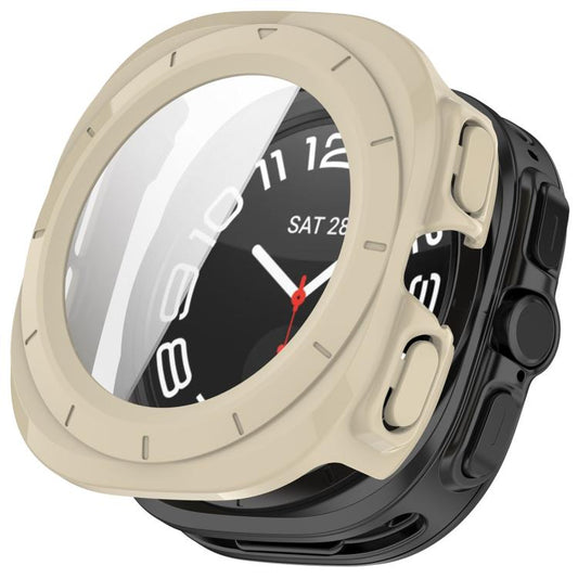 For Samsung Galaxy Watch Ultra 47mm / Ultra 2025 Tempered Film Integrated Waterproof PC Watch Protective Cover(Ivory) - Watch Cases by buy2fix | Online Shopping UK | buy2fix