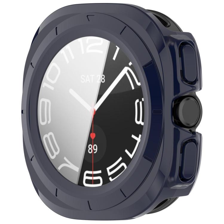 For Samsung Galaxy Watch Ultra 47mm / Ultra 2025 Tempered Film Integrated Waterproof PC Watch Protective Cover(Dark Blue) - Watch Cases by buy2fix | Online Shopping UK | buy2fix