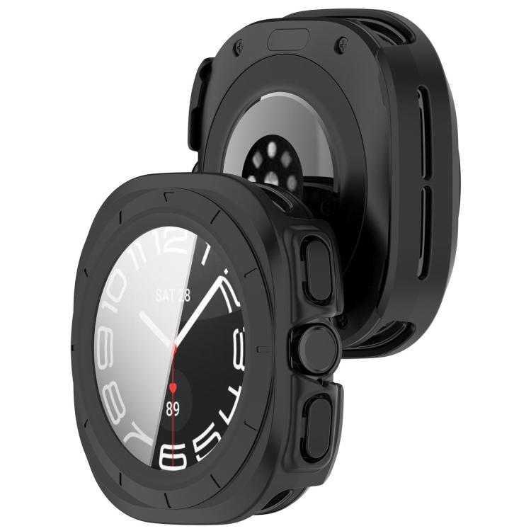 For Samsung Galaxy Watch Ultra 47mm / Ultra 2025 Tempered Film Integrated Waterproof PC Watch Protective Cover(Matte Black) - Watch Cases by buy2fix | Online Shopping UK | buy2fix