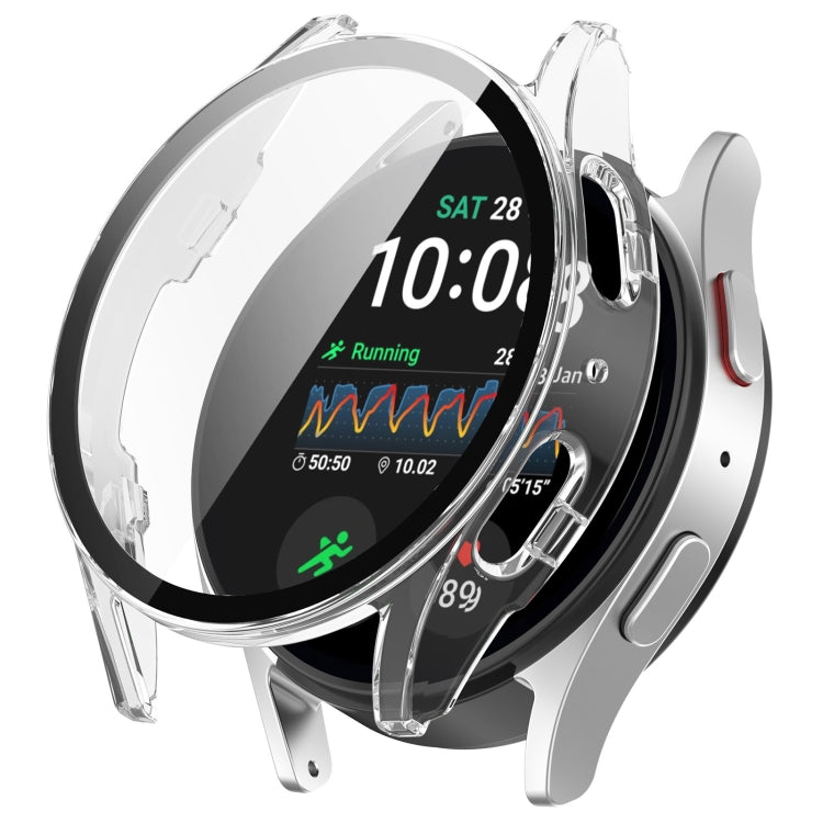 For Samsung Galaxy Watch 7 44mm Tempered Film Integrated Waterproof PC Watch Protective Cover(Transparent) - Watch Cases by buy2fix | Online Shopping UK | buy2fix