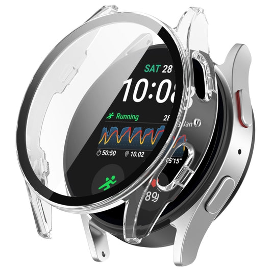 For Samsung Galaxy Watch 7 44mm Tempered Film Integrated Waterproof PC Watch Protective Cover(Transparent) - Watch Cases by buy2fix | Online Shopping UK | buy2fix