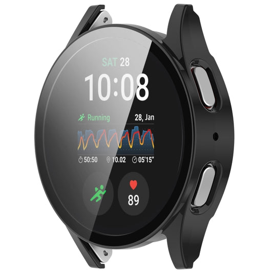 For Samsung Galaxy Watch 7 44mm Tempered Film Integrated Waterproof PC Watch Protective Cover(Black) - Watch Cases by buy2fix | Online Shopping UK | buy2fix