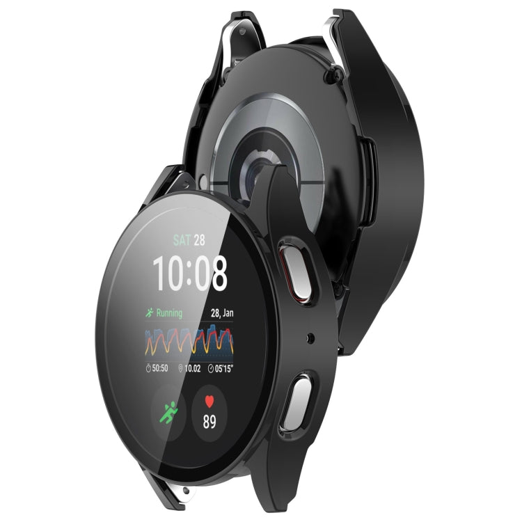 For Samsung Galaxy Watch 7 44mm Tempered Film Integrated Waterproof PC Watch Protective Cover(Black) - Watch Cases by buy2fix | Online Shopping UK | buy2fix