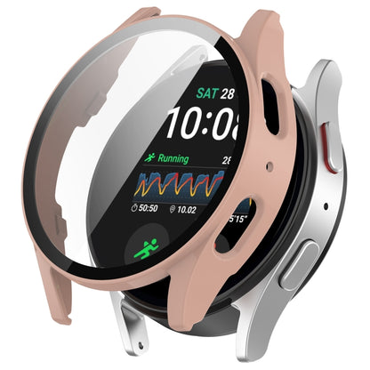 For Samsung Galaxy Watch 7 44mm Tempered Film Integrated Waterproof PC Watch Protective Cover(Pink) - Watch Cases by buy2fix | Online Shopping UK | buy2fix