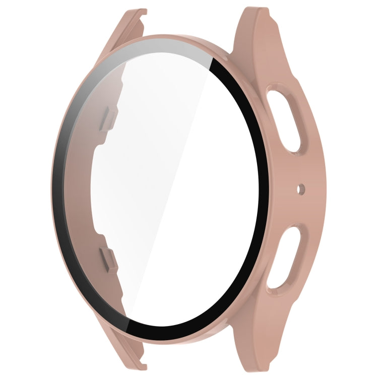 For Samsung Galaxy Watch 7 44mm Tempered Film Integrated Waterproof PC Watch Protective Cover(Pink) - Watch Cases by buy2fix | Online Shopping UK | buy2fix