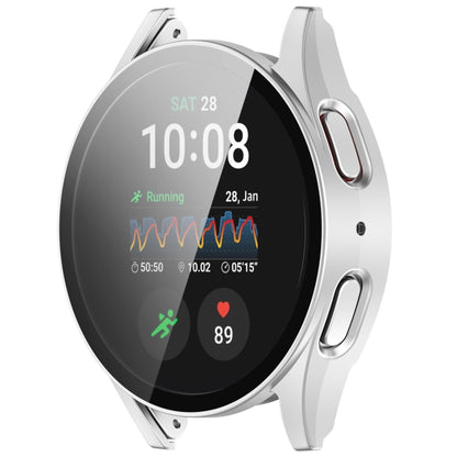 For Samsung Galaxy Watch 7 44mm Tempered Film Integrated Waterproof PC Watch Protective Cover(Silver) - Watch Cases by buy2fix | Online Shopping UK | buy2fix