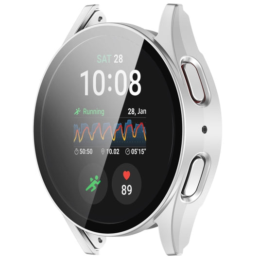For Samsung Galaxy Watch 7 44mm Tempered Film Integrated Waterproof PC Watch Protective Cover(Silver) - Watch Cases by buy2fix | Online Shopping UK | buy2fix