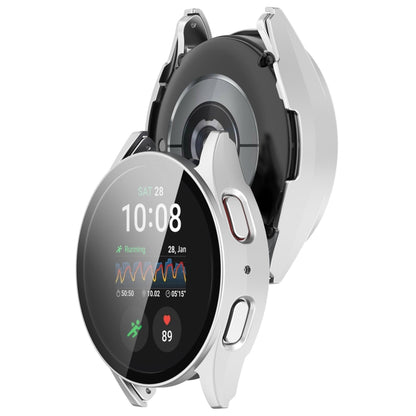 For Samsung Galaxy Watch 7 44mm Tempered Film Integrated Waterproof PC Watch Protective Cover(Silver) - Watch Cases by buy2fix | Online Shopping UK | buy2fix