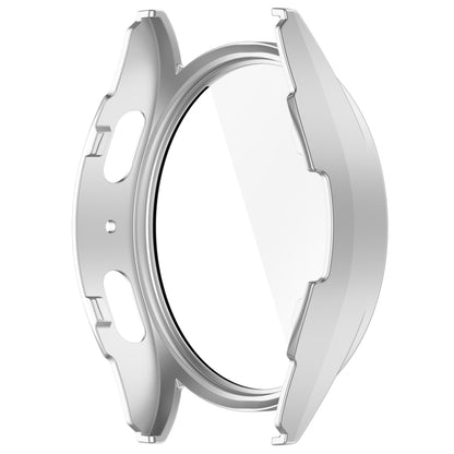 For Samsung Galaxy Watch 7 44mm Tempered Film Integrated Waterproof PC Watch Protective Cover(Silver) - Watch Cases by buy2fix | Online Shopping UK | buy2fix