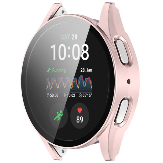 For Samsung Galaxy Watch 7 44mm Tempered Film Integrated Waterproof PC Watch Protective Cover(Rose Gold) - Watch Cases by buy2fix | Online Shopping UK | buy2fix