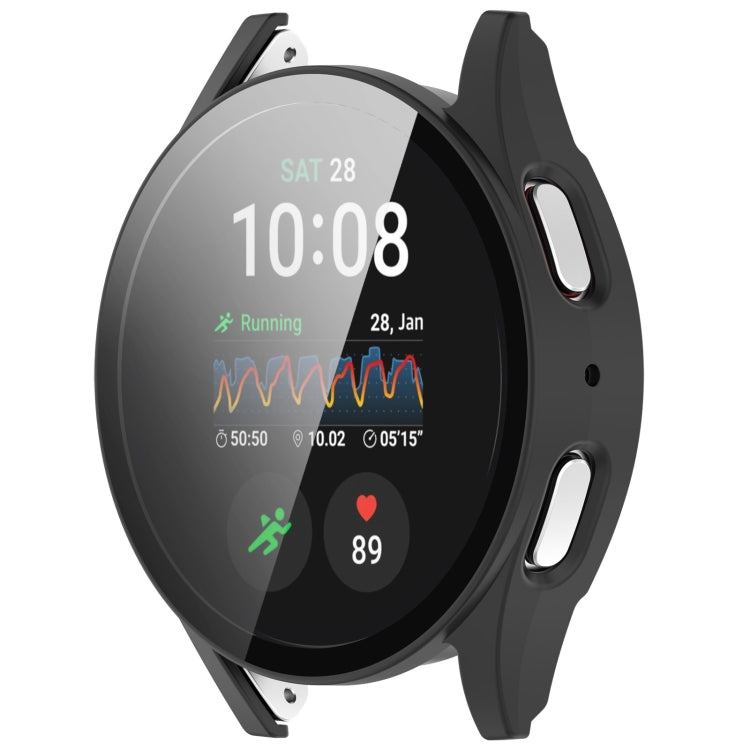 For Samsung Galaxy Watch 7 44mm Tempered Film Integrated Waterproof PC Watch Protective Cover(Matte Black) - Watch Cases by buy2fix | Online Shopping UK | buy2fix