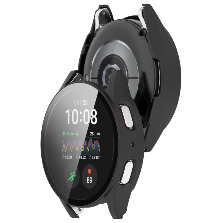 For Samsung Galaxy Watch 7 44mm Tempered Film Integrated Waterproof PC Watch Protective Cover(Matte Black) - Watch Cases by buy2fix | Online Shopping UK | buy2fix