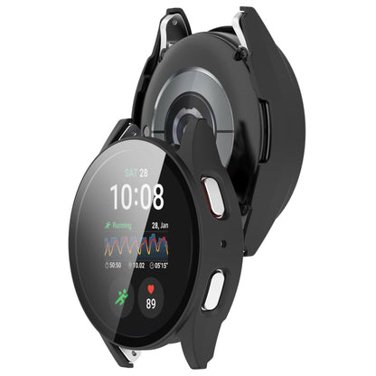 For Samsung Galaxy Watch 7 44mm Tempered Film Integrated Waterproof PC Watch Protective Cover(Matte Black) - Watch Cases by buy2fix | Online Shopping UK | buy2fix