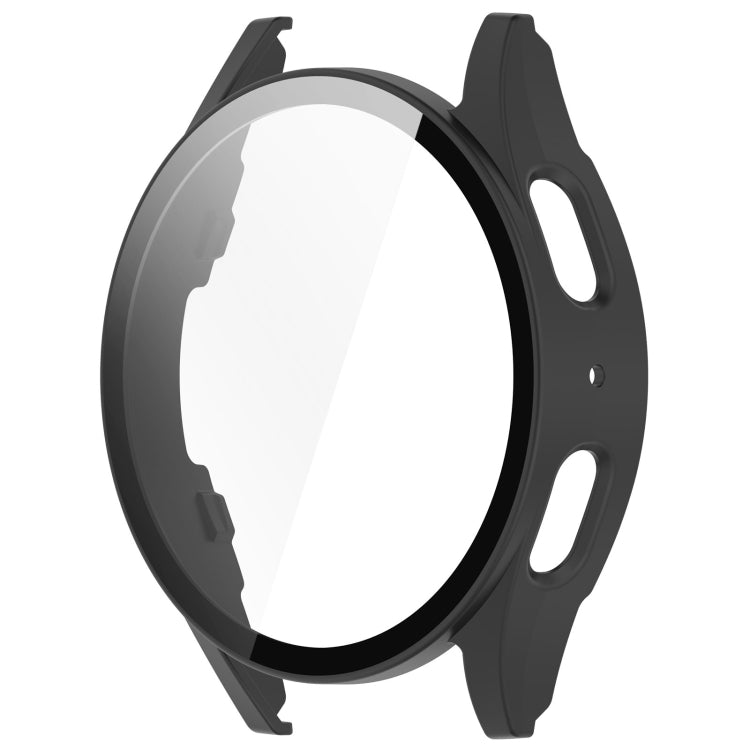 For Samsung Galaxy Watch 7 44mm Tempered Film Integrated Waterproof PC Watch Protective Cover(Matte Black) - Watch Cases by buy2fix | Online Shopping UK | buy2fix