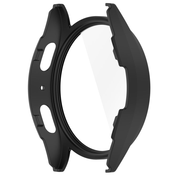 For Samsung Galaxy Watch 7 44mm Tempered Film Integrated Waterproof PC Watch Protective Cover(Matte Black) - Watch Cases by buy2fix | Online Shopping UK | buy2fix