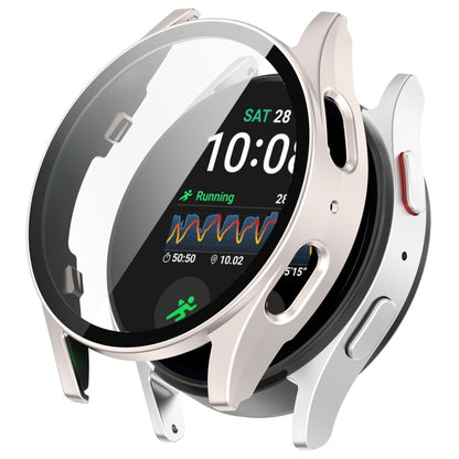 For Samsung Galaxy Watch 7 44mm Tempered Film Integrated Waterproof PC Watch Protective Cover(Starlight) - Watch Cases by buy2fix | Online Shopping UK | buy2fix