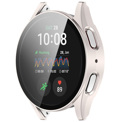 For Samsung Galaxy Watch 7 44mm Tempered Film Integrated Waterproof PC Watch Protective Cover(Starlight) - Watch Cases by buy2fix | Online Shopping UK | buy2fix