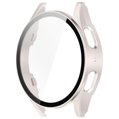 For Samsung Galaxy Watch 7 44mm Tempered Film Integrated Waterproof PC Watch Protective Cover(Starlight) - Watch Cases by buy2fix | Online Shopping UK | buy2fix