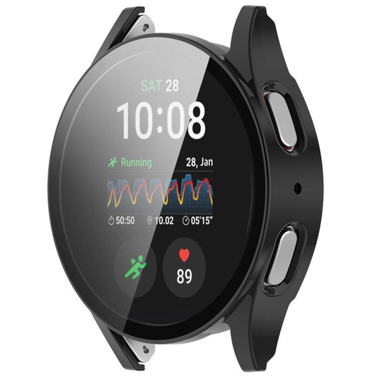 For Samsung Galaxy Watch 7 40mm Tempered Film Integrated Waterproof PC Watch Protective Cover(Black) - Watch Cases by buy2fix | Online Shopping UK | buy2fix