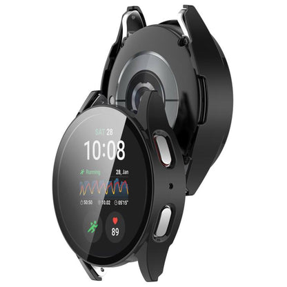 For Samsung Galaxy Watch 7 40mm Tempered Film Integrated Waterproof PC Watch Protective Cover(Black) - Watch Cases by buy2fix | Online Shopping UK | buy2fix