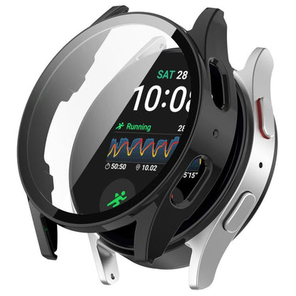 For Samsung Galaxy Watch 7 40mm Tempered Film Integrated Waterproof PC Watch Protective Cover(Black) - Watch Cases by buy2fix | Online Shopping UK | buy2fix