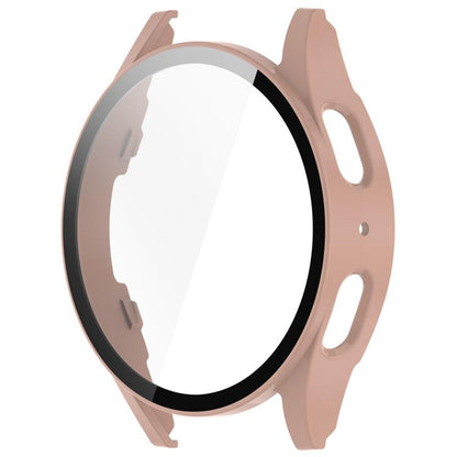 For Samsung Galaxy Watch 7 40mm Tempered Film Integrated Waterproof PC Watch Protective Cover(Pink) - Watch Cases by buy2fix | Online Shopping UK | buy2fix