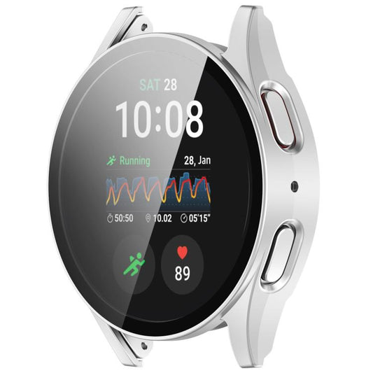 For Samsung Galaxy Watch 7 40mm Tempered Film Integrated Waterproof PC Watch Protective Cover(Silver) - Watch Cases by buy2fix | Online Shopping UK | buy2fix