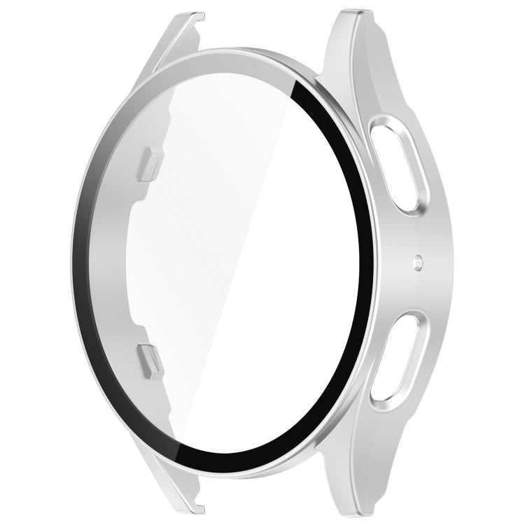 For Samsung Galaxy Watch 7 40mm Tempered Film Integrated Waterproof PC Watch Protective Cover(Silver) - Watch Cases by buy2fix | Online Shopping UK | buy2fix