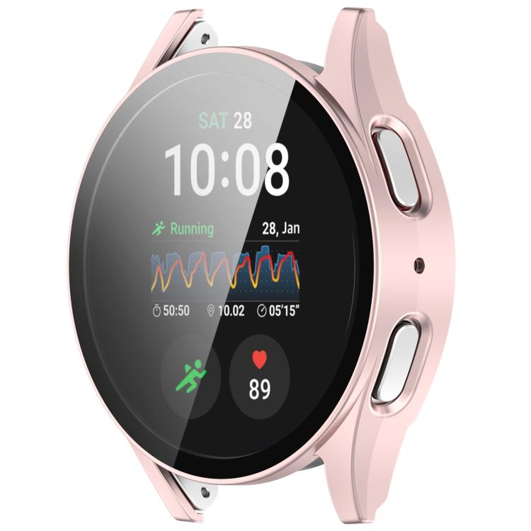 For Samsung Galaxy Watch 7 40mm Tempered Film Integrated Waterproof PC Watch Protective Cover(Rose Gold) - Watch Cases by buy2fix | Online Shopping UK | buy2fix