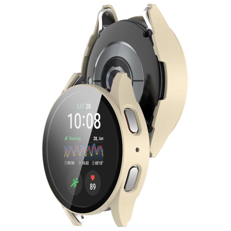 For Samsung Galaxy Watch 7 40mm Tempered Film Integrated Waterproof PC Watch Protective Cover(Ivory) - Watch Cases by buy2fix | Online Shopping UK | buy2fix