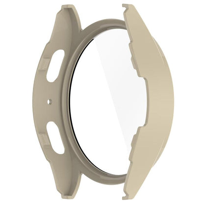 For Samsung Galaxy Watch 7 40mm Tempered Film Integrated Waterproof PC Watch Protective Cover(Ivory) - Watch Cases by buy2fix | Online Shopping UK | buy2fix