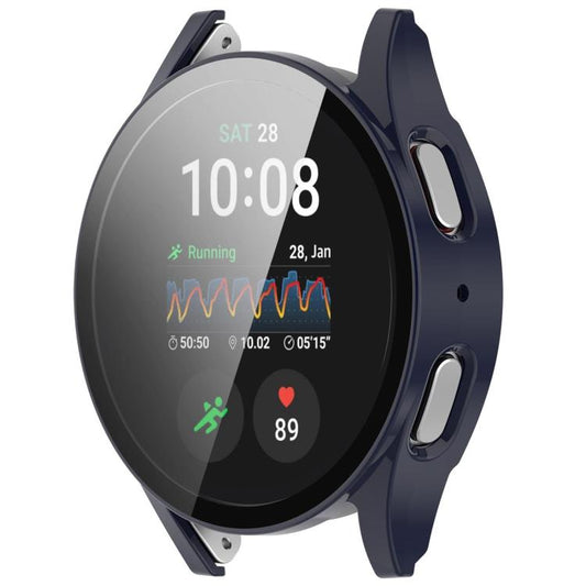 For Samsung Galaxy Watch 7 40mm Tempered Film Integrated Waterproof PC Watch Protective Cover(Dark Blue) - Watch Cases by buy2fix | Online Shopping UK | buy2fix