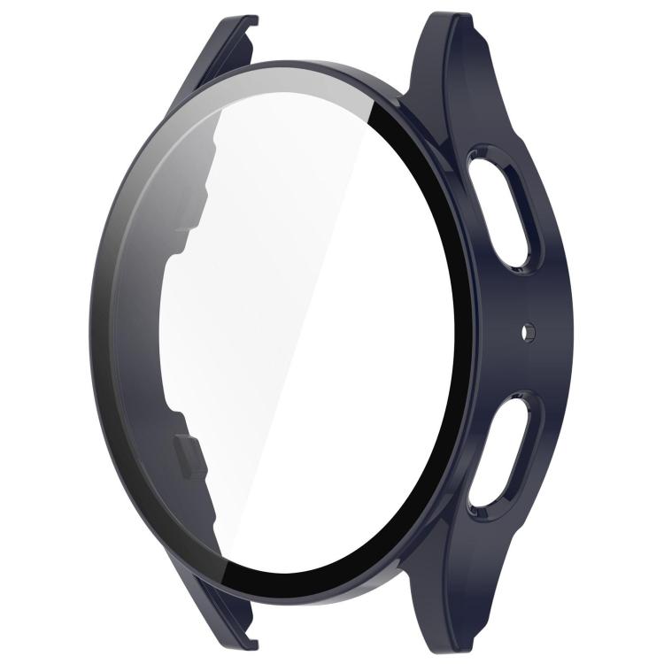 For Samsung Galaxy Watch 7 40mm Tempered Film Integrated Waterproof PC Watch Protective Cover(Dark Blue) - Watch Cases by buy2fix | Online Shopping UK | buy2fix