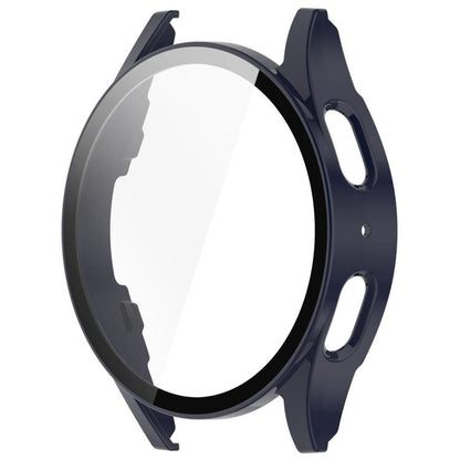 For Samsung Galaxy Watch 7 40mm Tempered Film Integrated Waterproof PC Watch Protective Cover(Dark Blue) - Watch Cases by buy2fix | Online Shopping UK | buy2fix