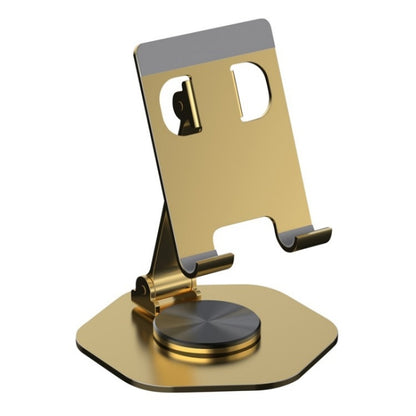 YY-020 360 Degree Rotation Folding Aluminum Alloy Tablet Phone Bracket(Gold) - Desktop Holder by buy2fix | Online Shopping UK | buy2fix