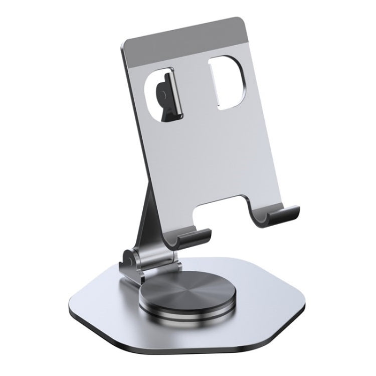 YY-020 360 Degree Rotation Folding Aluminum Alloy Tablet Phone Bracket(Silver) - Desktop Holder by buy2fix | Online Shopping UK | buy2fix