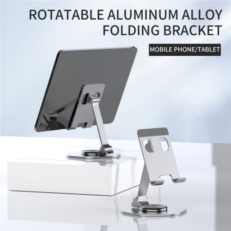 YY-020 360 Degree Rotation Folding Aluminum Alloy Tablet Phone Bracket(Rose Gold) - Desktop Holder by buy2fix | Online Shopping UK | buy2fix