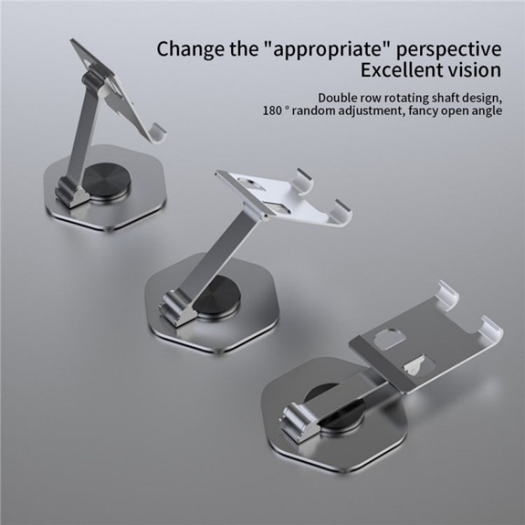 YY-020 360 Degree Rotation Folding Aluminum Alloy Tablet Phone Bracket(Rose Gold) - Desktop Holder by buy2fix | Online Shopping UK | buy2fix