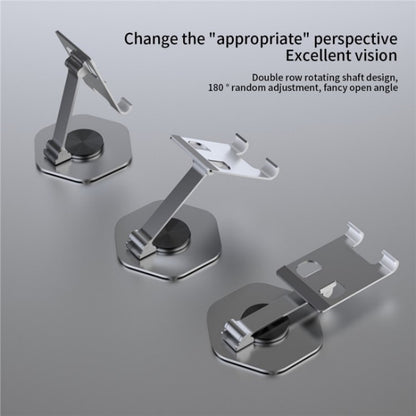 YY-020 360 Degree Rotation Folding Aluminum Alloy Tablet Phone Bracket(Rose Gold) - Desktop Holder by buy2fix | Online Shopping UK | buy2fix