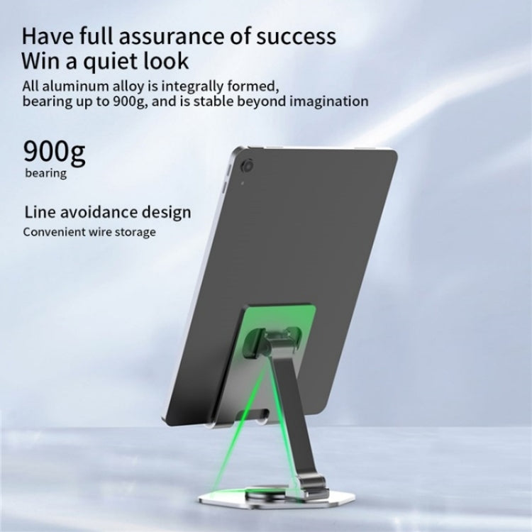 YY-020 360 Degree Rotation Folding Aluminum Alloy Tablet Phone Bracket(Silver) - Desktop Holder by buy2fix | Online Shopping UK | buy2fix