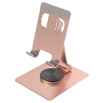 YY-022 360 Degree Rotation Aluminum Alloy Desktop Phone Tablet Holder(Rose Gold) - Desktop Holder by buy2fix | Online Shopping UK | buy2fix