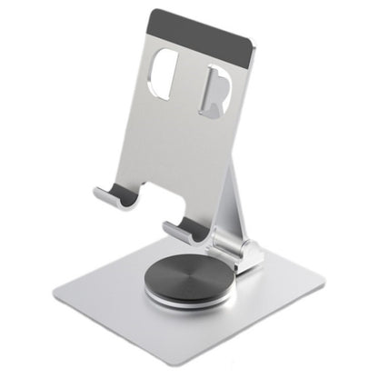YY-022 360 Degree Rotation Aluminum Alloy Desktop Phone Tablet Holder(Silver) - Desktop Holder by buy2fix | Online Shopping UK | buy2fix