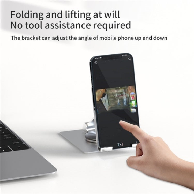 YY-022 360 Degree Rotation Aluminum Alloy Desktop Phone Tablet Holder(Black) - Desktop Holder by buy2fix | Online Shopping UK | buy2fix