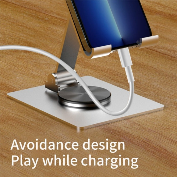 YY-022 360 Degree Rotation Aluminum Alloy Desktop Phone Tablet Holder(Grey) - Desktop Holder by buy2fix | Online Shopping UK | buy2fix