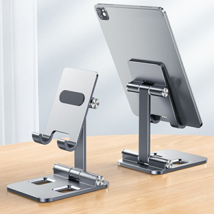 YY-003 Foldable Aluminum Alloy Desktop Tablet Phone Holder(Grey) - Desktop Holder by buy2fix | Online Shopping UK | buy2fix